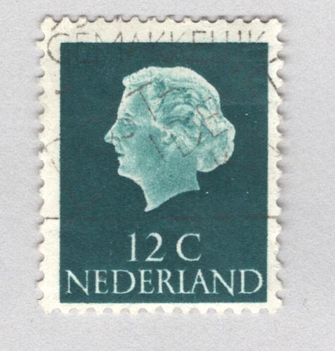 Netherlands Used Queen Juliana blue 12 (BP88508)