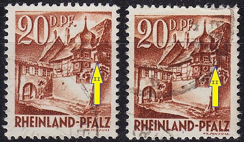 GERMANY Alliiert Franz. Zone [RheinlPfalz] MiNr 0023 y II ( O/used ) [01] 2 Frben