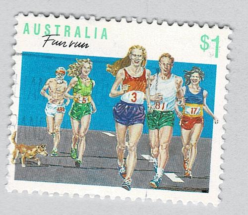 Australia Women running blue 1 Used (BP89327)