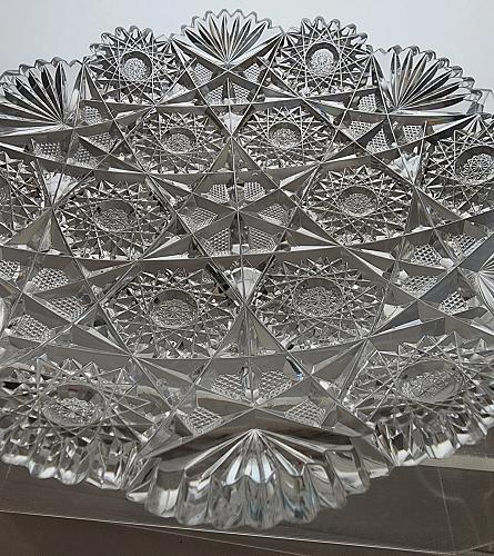 ABP cut glass dish antique crystal Flashy