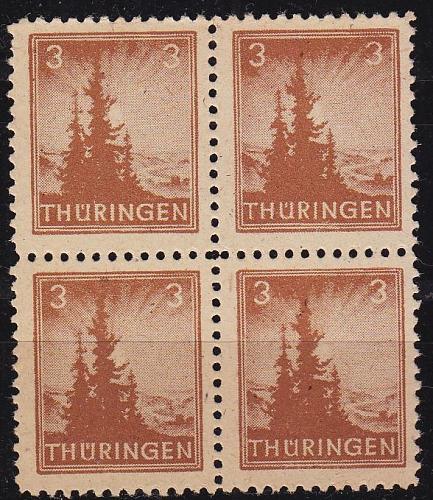 GERMANY Alliiert SBZ [Th&uuml;ringen] MiNr 0092 AY ( **/mnh ) [02] 4er