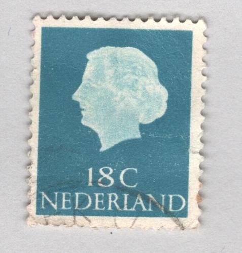 Netherlands Used Queen Juliana teal 18 (BP88505)
