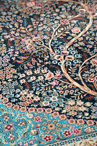 Green Floral Prayer Mat Tree of Life Silky Soft Janamaz Gebetsteppich Prayer Rug