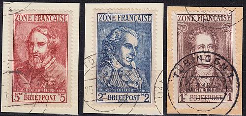 GERMANY Alliiert Franz. Zone [Allgemein] MiNr 0011-13 ( BStk ) [01]