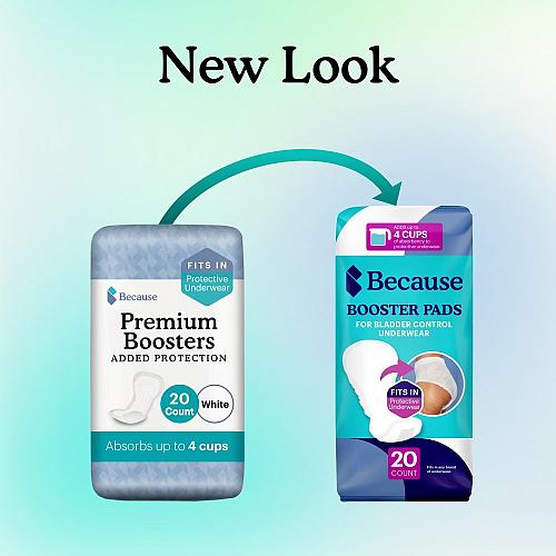 Because Premium Incontinence Booster Pads for Men and Women Adds Extra Absorb...