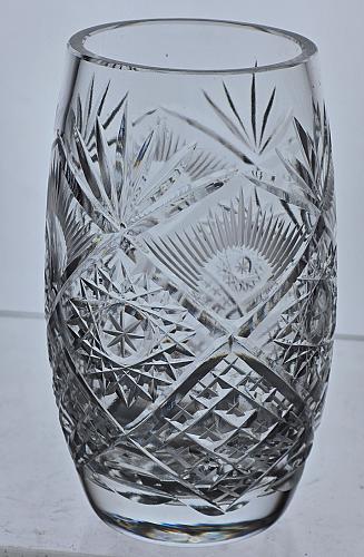 4 piece Cross cut pattern Hand cut Crystal juice glass