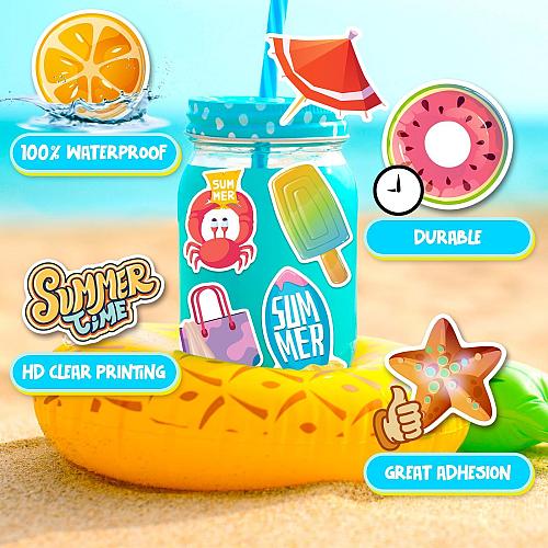 STKJoviale Summer Stickers for Kids 150 PCS Waterproof Beach Stickers for Wat...