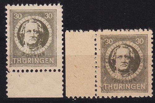 GERMANY Alliiert SBZ [Th&uuml;ringen] MiNr 0099 AY ( **/mnh ) [02] 2 Papiersorten