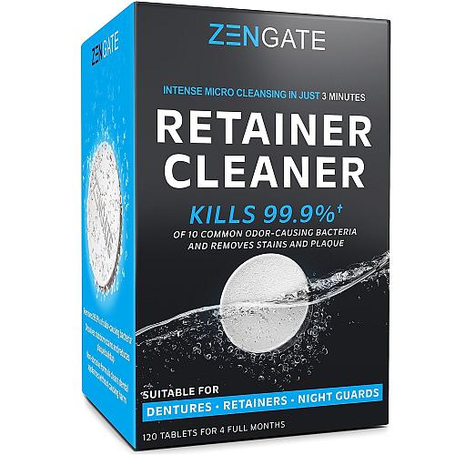 ZENGATE Retainer Cleaner Tablets - Quick 3-Minute Clean for Dentures Mouth Gu...