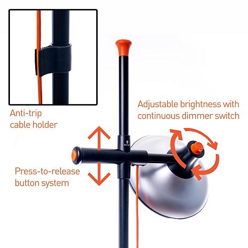daylight Artist Studio Lamp 2-6000 Lux LED with 95+ CRI 24cm Wide Shade