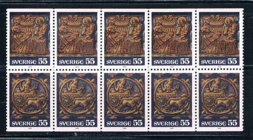 Sweden 1144-1145 Unused Christmas 1975 Pane of 10 Cat Val $7 (ML0165)