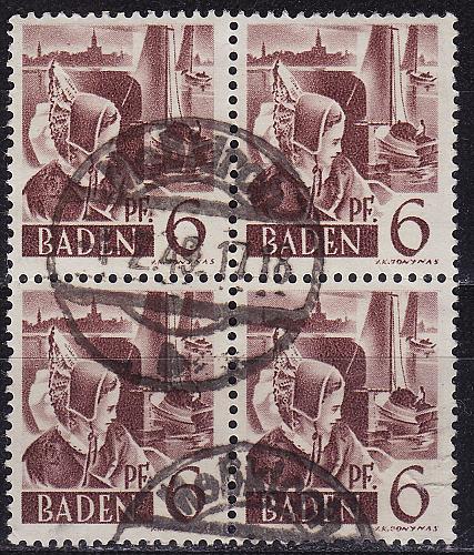 GERMANY Alliiert Franz. Zone [Baden] MiNr 0031 y I ( O/used ) [01] 4er