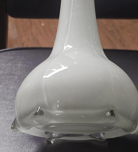 Tall glass white vase - 27.75" high