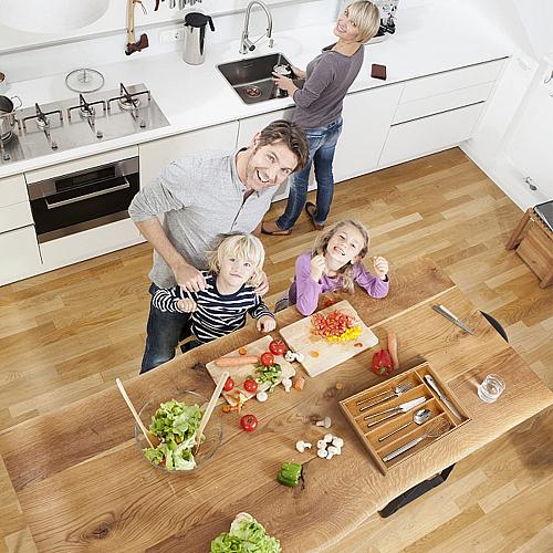 oridom Expandable Bamboo Kitchen Drawer Organizer for Cutlery and Utensils Ad...
