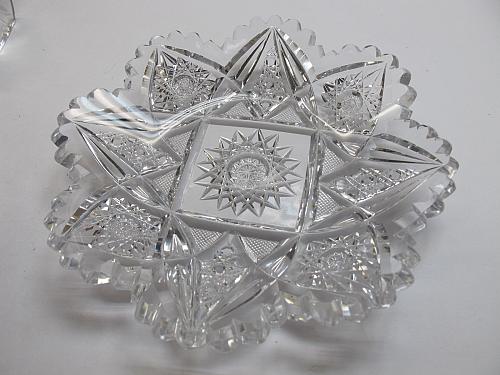 American Brilliant Period Cut Glass dish Antique