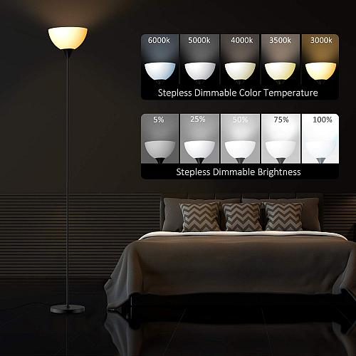 PESRAE Floor Lamp Remote Control with Stpeless Color Temperatures and Brightn...