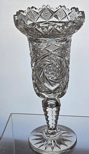 ABP cut glass Luzerne vase antique Olga pattern