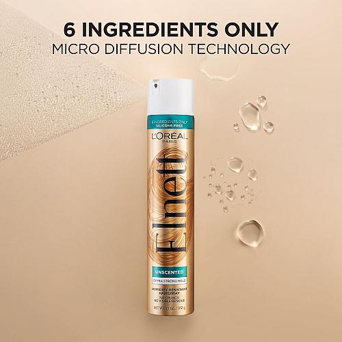 L'Oreal Paris Elnett Satin Hairspray Extra Strong Hold Unscented 11 oz Packag...