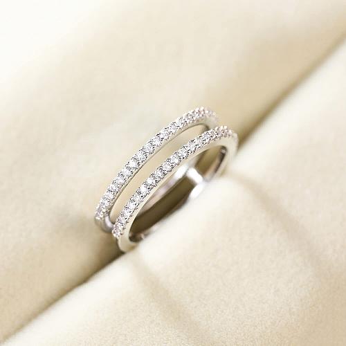 Mameloly Wedding Bands for Women Dainty CZ Cubic Zirconia Half Eternity Stack...