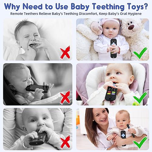 Teething Relief Teethers Toys for Babies 3-6 12 Months Gifts Silicone Remote ...