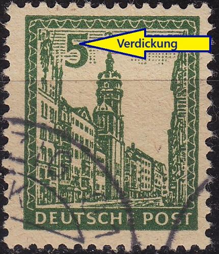 GERMANY Alliiert SBZ [West-Sachsen] MiNr 0158 y I ( O/used ) [01] Plattenfehler