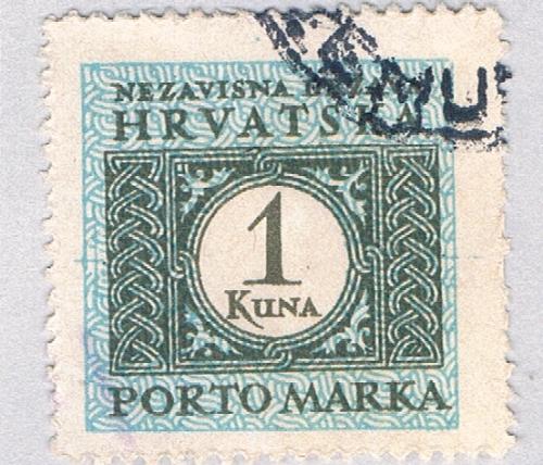 Croatia J12 Used Postage Due 1k 1 1943 (BP84121)