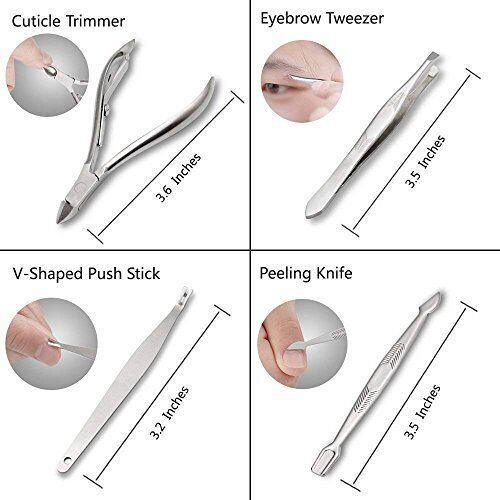 ZIZZON Professional Nail Care kit Manicure Grooming Set with Travel CaseRose ...