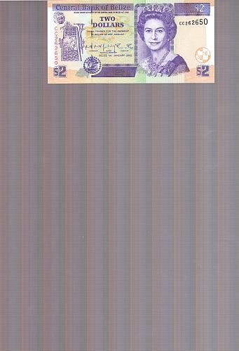 Belize 2 Dollars 2002 UNCIRCULATED