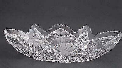 American Brilliant Period Cut Glass oblong bowl, Antique
