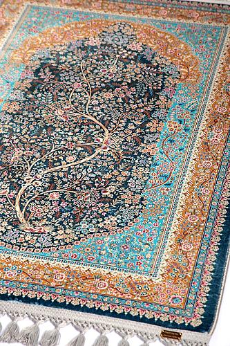 Green Floral Prayer Mat Tree of Life Silky Soft Janamaz Gebetsteppich Prayer Rug