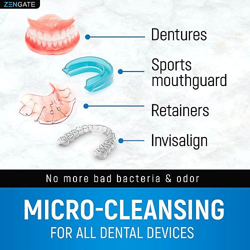 ZENGATE Retainer Cleaner Tablets - Quick 3-Minute Clean for Dentures Mouth Gu...