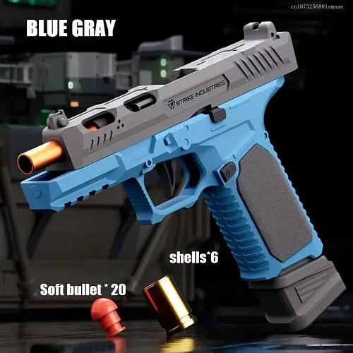 G17 pistol shell tossing continuous firing soft bullet gun toy and gift.