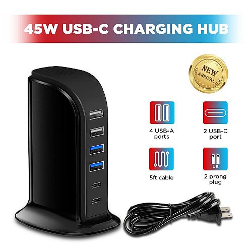 USB C Charger Block Upoy Chargers for Multiple Devices Dual Type C 45W Total ...