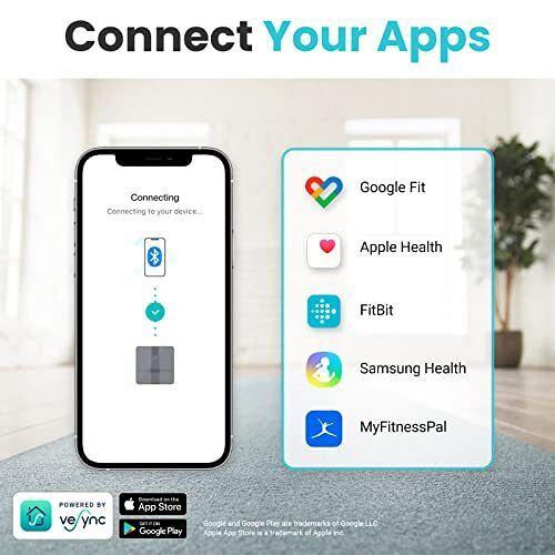 Etekcity Smart Scale for Body Weight Fat FSA HSA Eligible Digital Bathroom We...