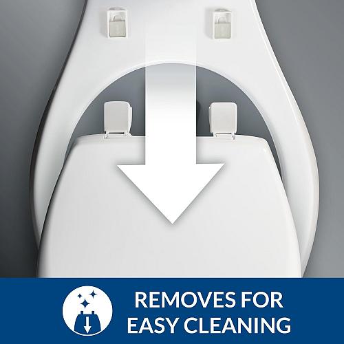 CHURCH Toilet Seat Easy Clean Hinges Release for Deep Cleans Durable Enameled...