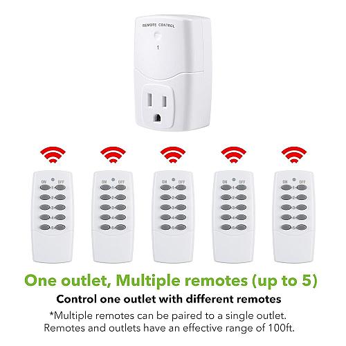 BN-LINK Mini Wireless Remote Control Outlet Switch Power Plug in for Househol...