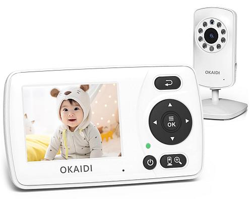 OKAIDI Video Baby Monitor with Camera and Audio 2.4'' Portable Travel Baby Mo...