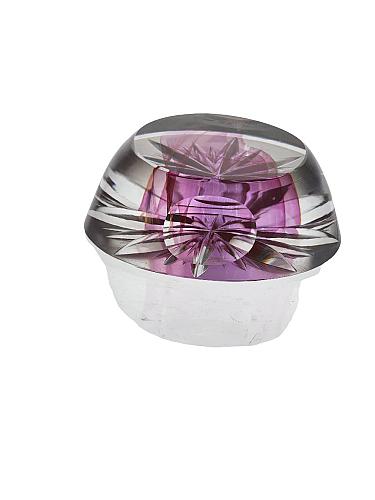 Hand cut glass oval art Paperweight signed Peter ORourke