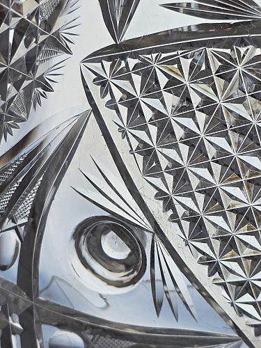 ABP cut glass Fry triangle bowl American