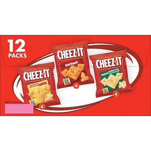 Cheez-It Cheese Crackers Baked Snack Crackers Lunch Snacks Variety Pack 12.1o...