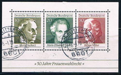 Germany 1007 Used Souvenir Sheet Womens Sufferage (G0174)