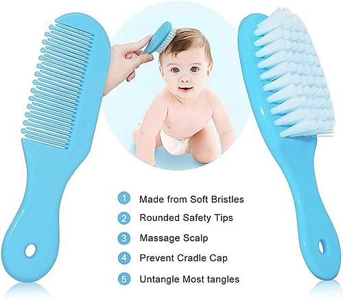 Baby Grooming Kit Infant Safety Care Set with Hair Brush Comb Nail Clipper Na...