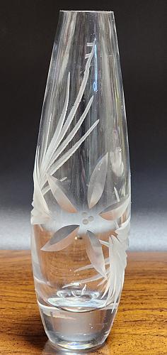 Cut Glass bud vase Lenox USA crystal Signed