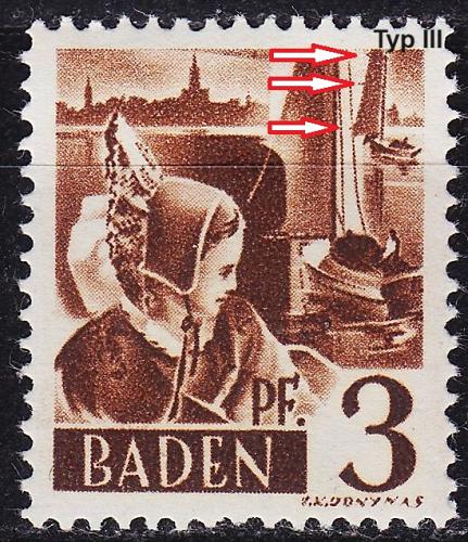 GERMANY Alliiert Franz. Zone [Baden] MiNr 0002 yv III ( **/mnh )
