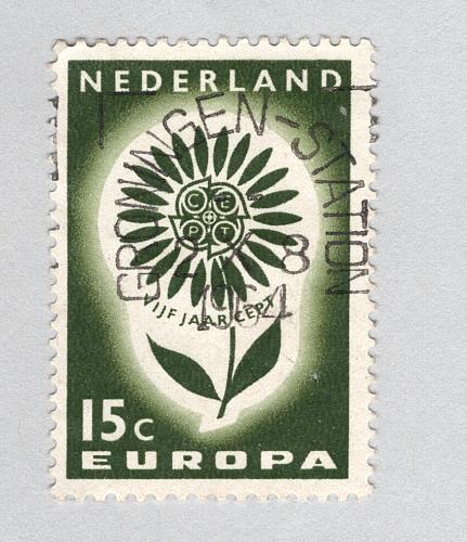 Netherlands Used Europa flower green 15 (BP88405)