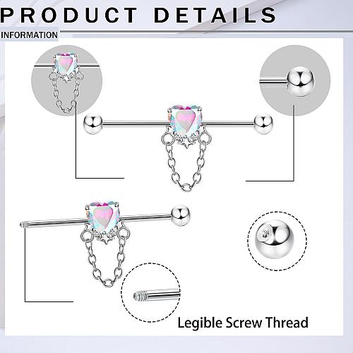 ORAZIO 13PCS Industrial Piercing Jewelry Surgical Steel 14G Industrial Earrin...