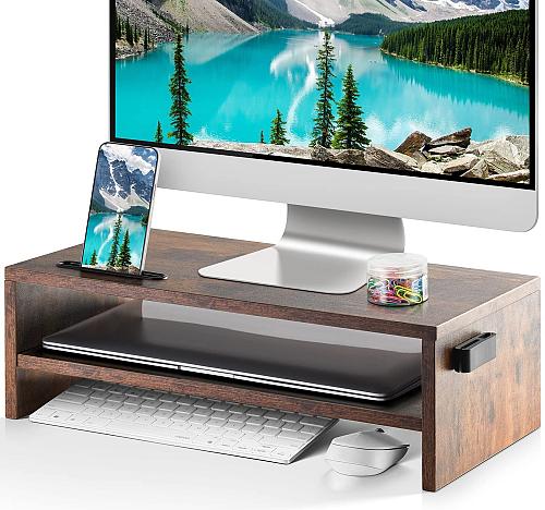 Marbrasse Monitor Stand Riser 16.5 Inch 2 Tier Computer Monitor Stand Printer...