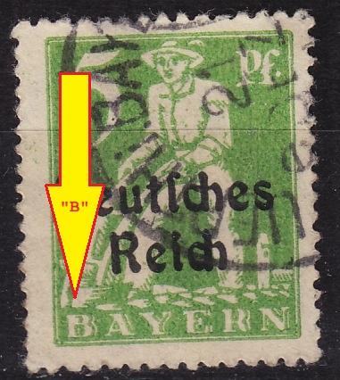 GERMANY REICH [1920] MiNr 0119 III ( O/used ) [02] Plattenfehler