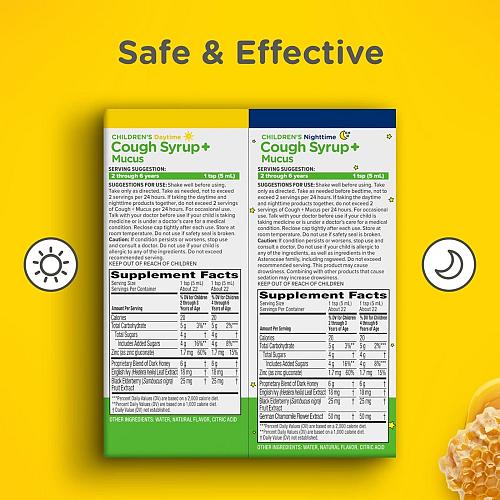 Zarbee's Children's Cough Syrup + Mucus Day & Night Value Pack Daytime & Nigh...