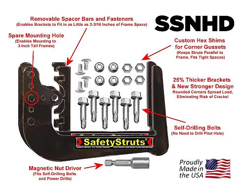 SafetyStruts Heavy Duty RV Bumper Brackets 1SSNHD Std-Heavy Duty